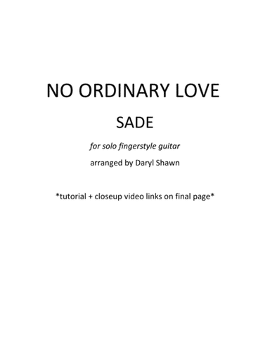 No Ordinary Love (arr. Daryl Shawn)