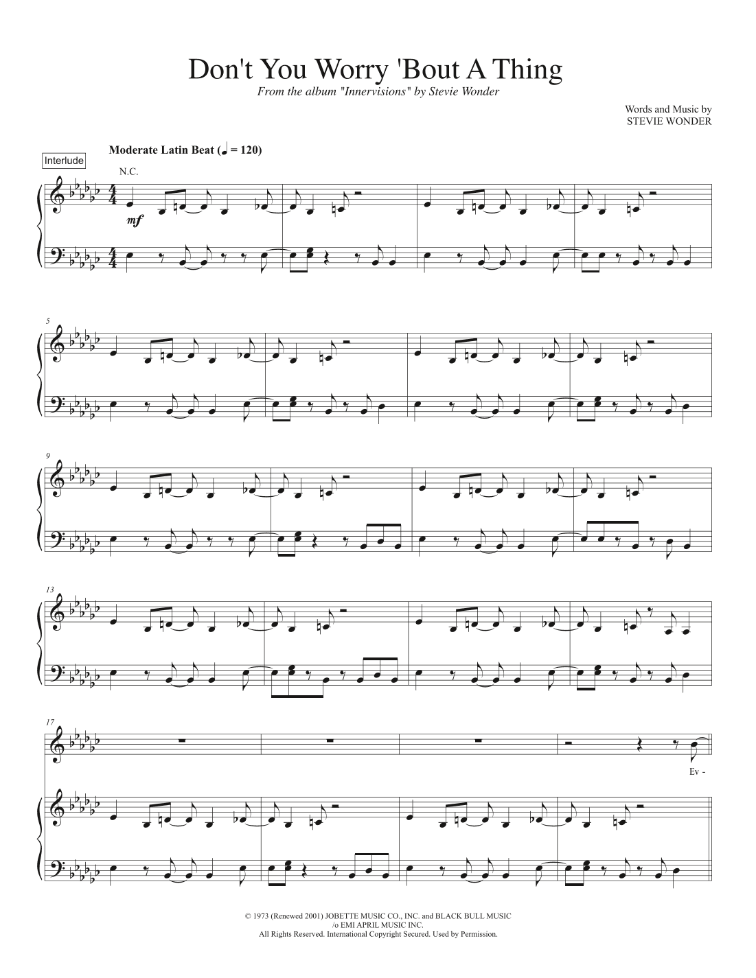 Don't You Worry 'bout A Thing (arr. Travis J Gandy)