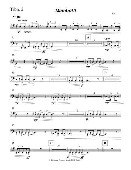 Mambo!!! Trombone 2 part