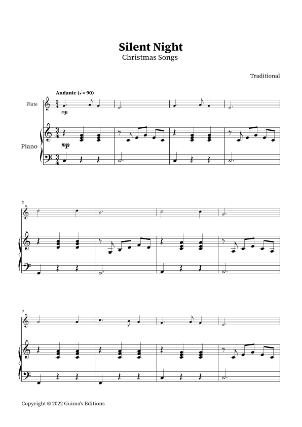 Silent Night (arr. Guima's Editions)