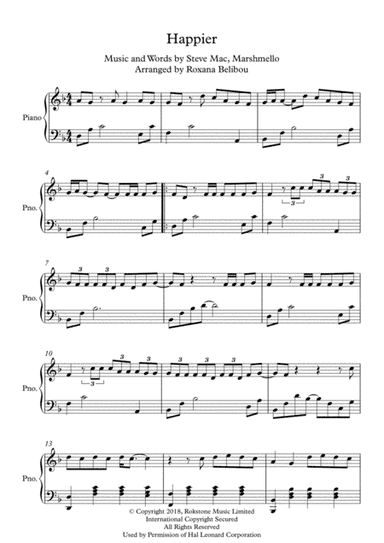 Happier (arr. Roxana Belibou)