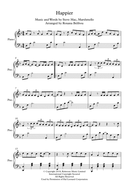 Happier (arr. Roxana Belibou)