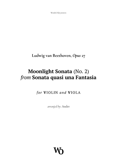 Moonlight Sonata by Beethoven for Violin and Viola (arr. Ander)