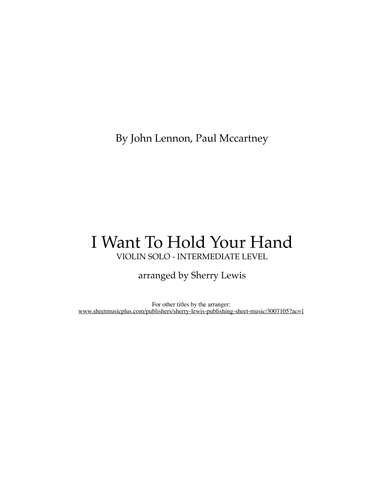 I Want To Hold Your Hand (arr. Sherry Lewis)