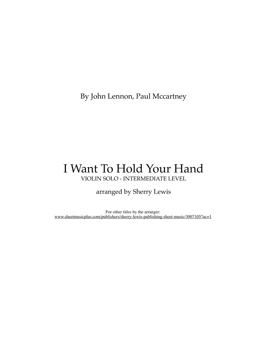 I Want To Hold Your Hand (arr. Sherry Lewis)