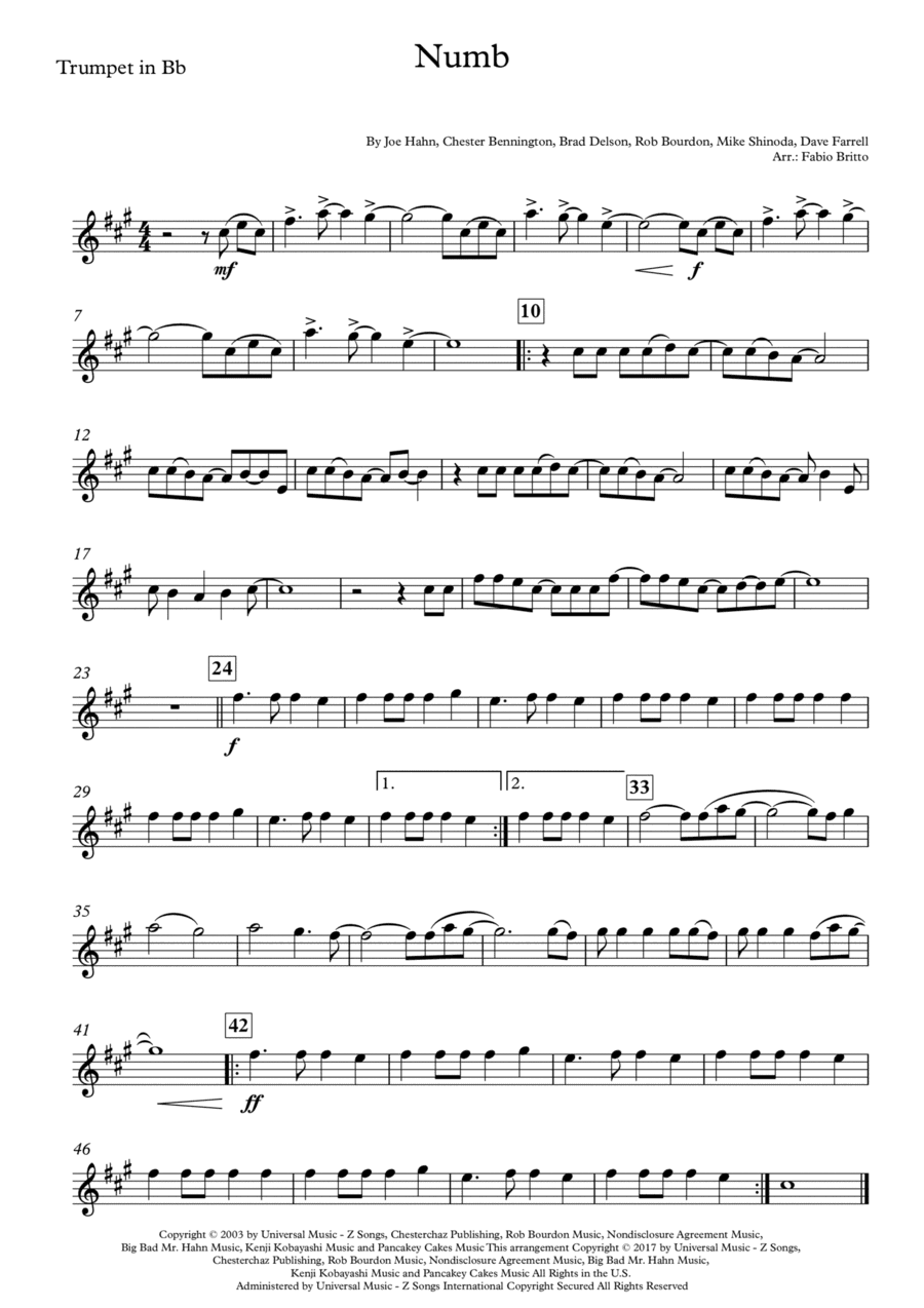 Numb (arr. Fabio Britto)