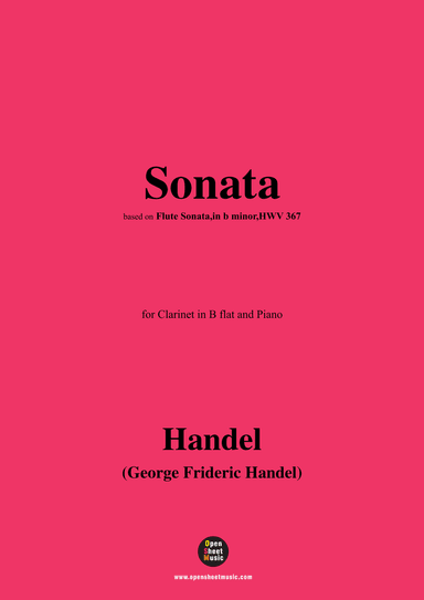 Handel-Sonata,for Clarinet and Piano (arr. OSM Press)