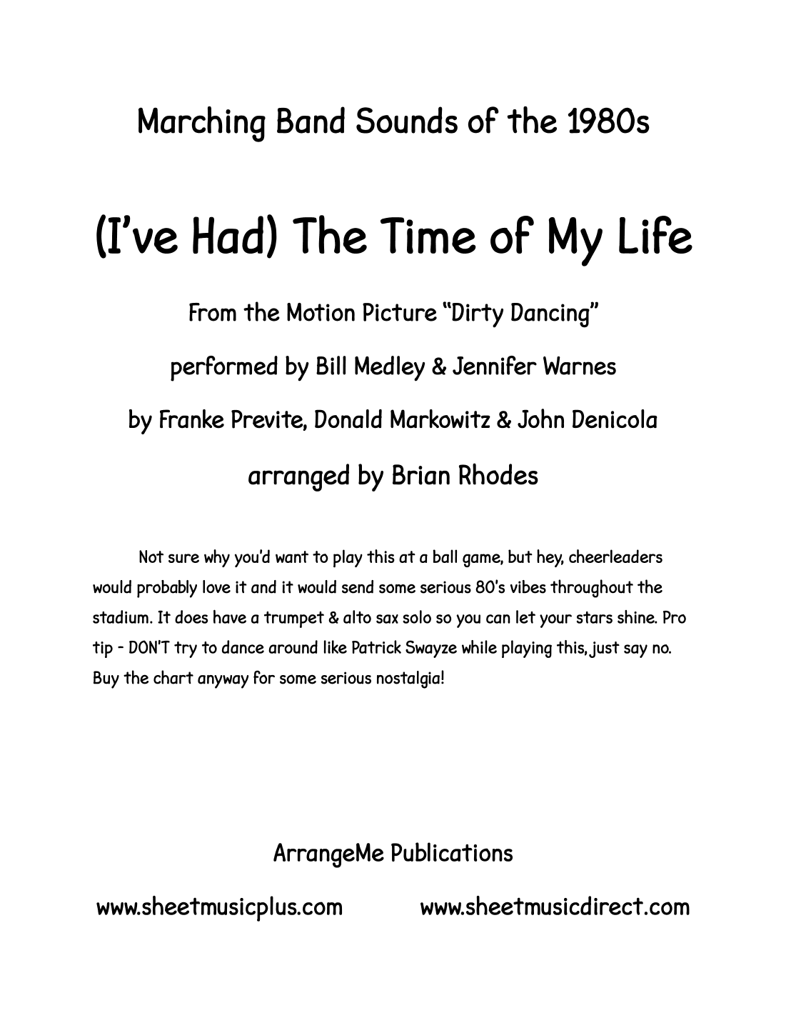 (i've Had) The Time Of My Life (arr. Brian Rhodes)