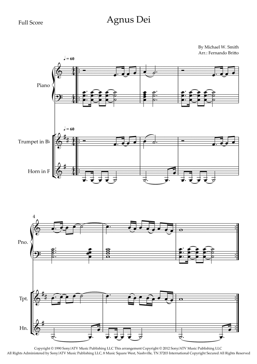 Agnus Dei (arr. Fernando Britto)