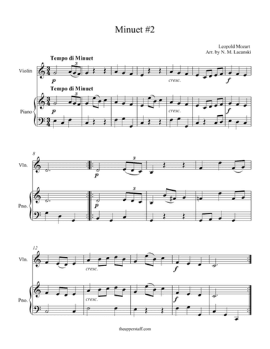 Minuet #2 (arr. Nick Lacanski)