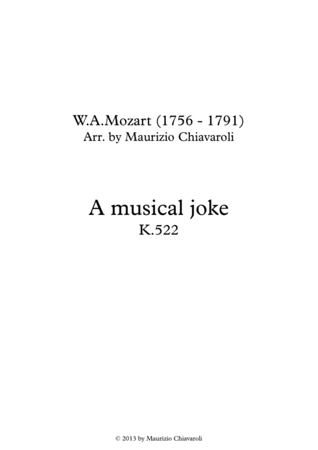 A musical joke (First movement) (arr. Maurizio Chiavaroli)