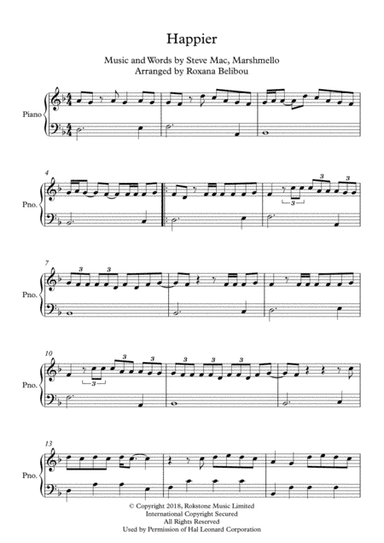 Happier (arr. Roxana Belibou)