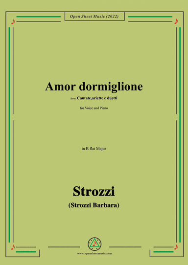 Strozzi-Amor dormiglione,from Cantate,ariette e duetti,in B flat Major (arr. Open Cloud)