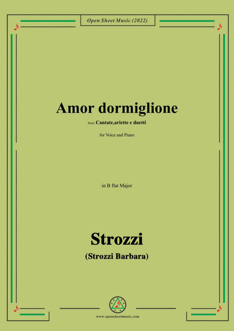 Strozzi-Amor dormiglione,from Cantate,ariette e duetti,in B flat Major (arr. Open Cloud)