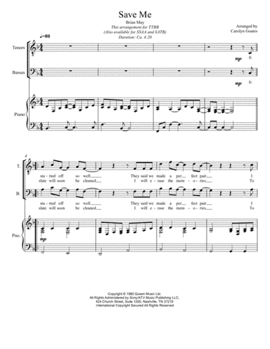 Save Me (arr. Carolyn Goates)