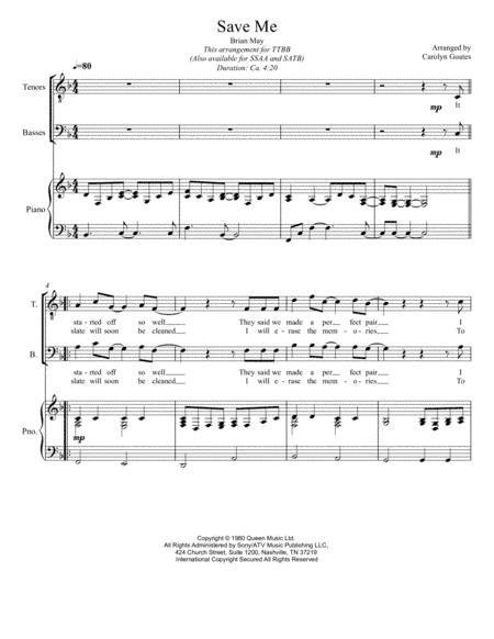 Save Me (arr. Carolyn Goates)