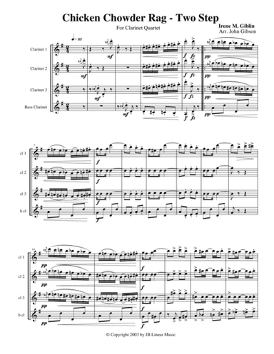 Chicken Chowder Rag by Irene Giblin for Clarinet Quartet (arr. John Gibson)