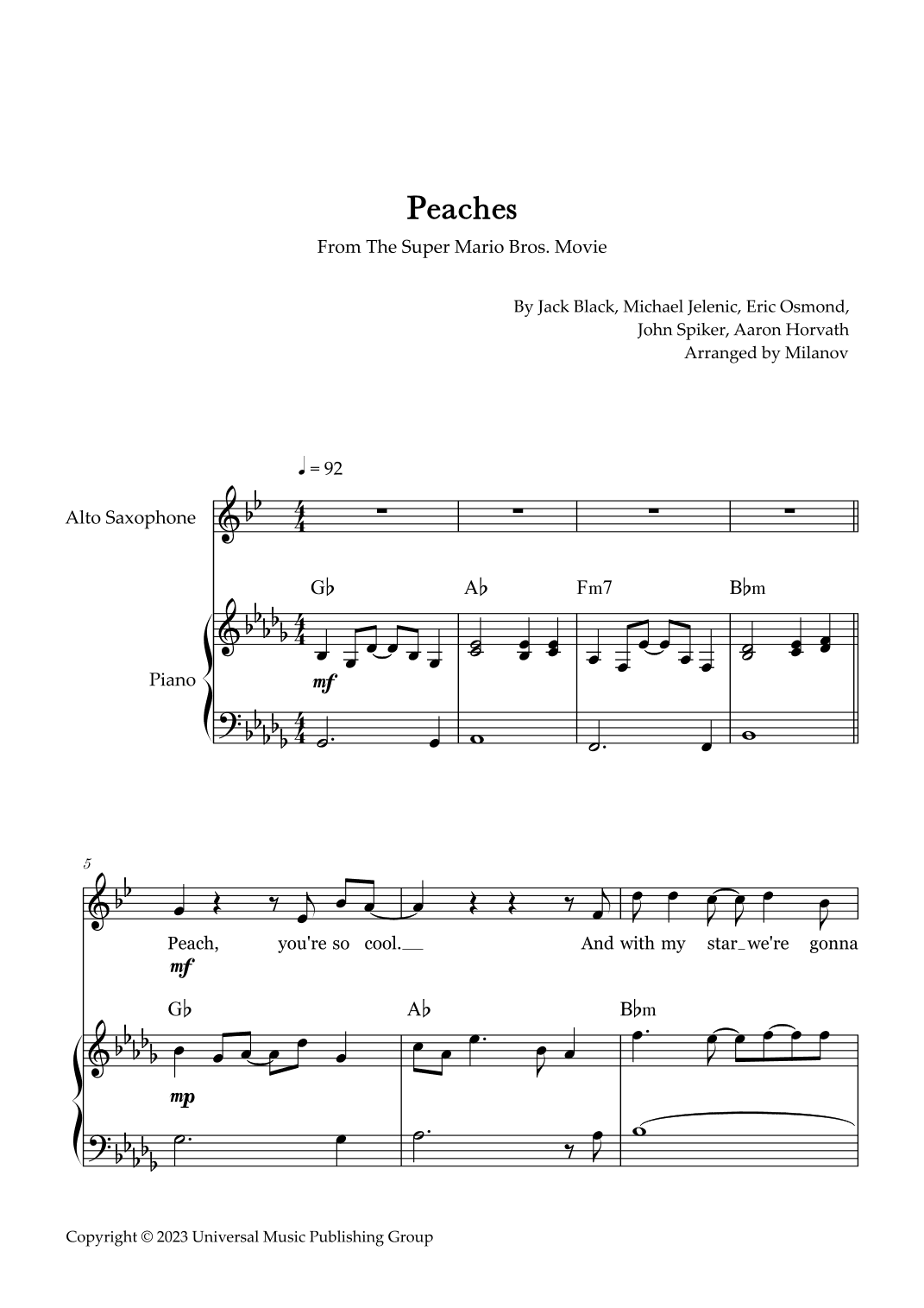 Peaches (arr. Milanov)