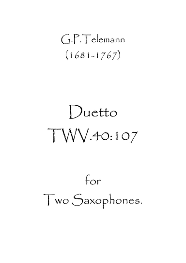 Duetto TWV40:107 (arr. Spence Bundy)