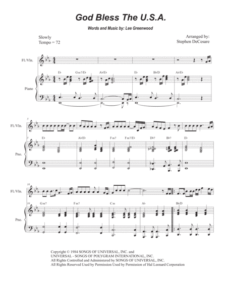 God Bless The U.S.A. (arr. Stephen DeCesare)