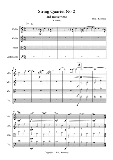 String Quartet No 2 in A minor 4th movement