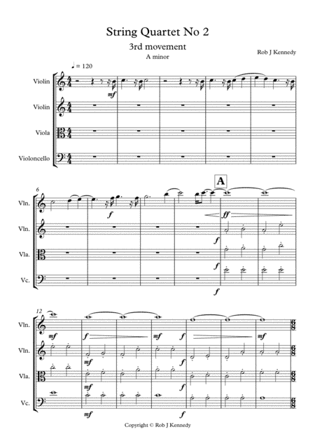 String Quartet No 2 in A minor 4th movement