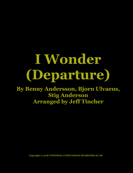 I Wonder (departure) (arr. Jeff Tincher)