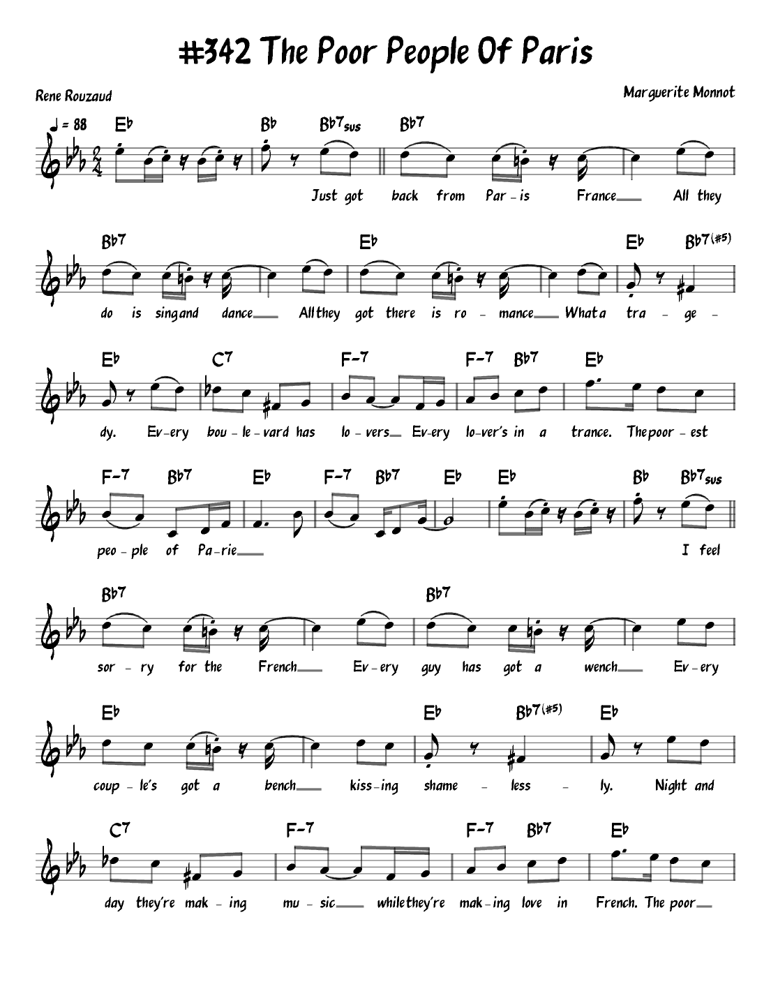 The Poor People Of Paris (arr. John Fries)