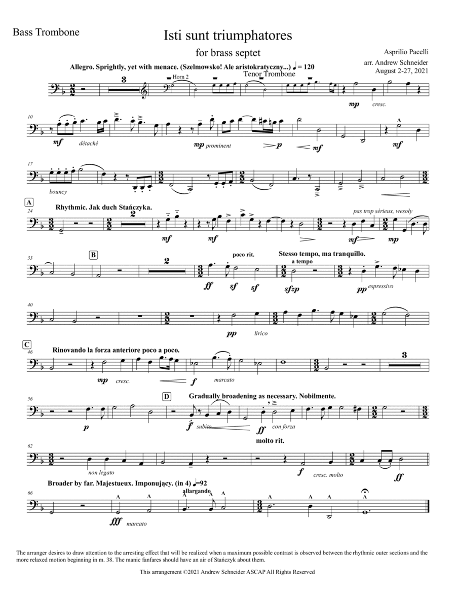 Isti sunt triumphatores (arr. Andrew Schneider)