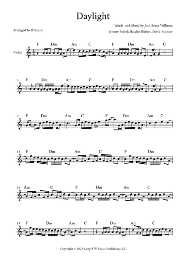 Daylight (arr. BTmusic)