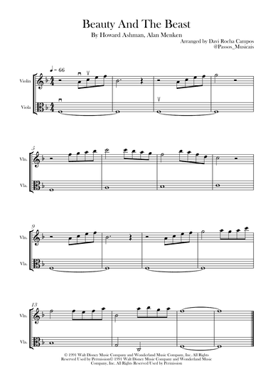 Beauty And The Beast (arr. Davi Rocha Campos)