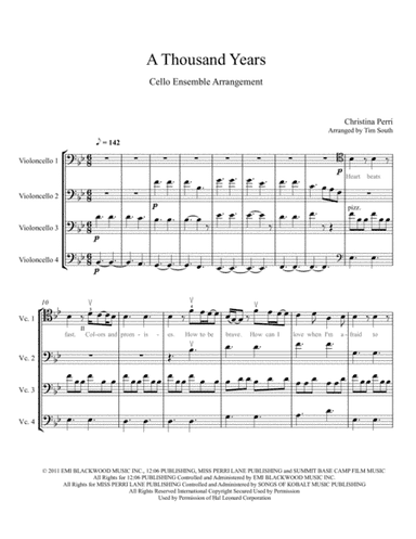 A Thousand Years (arr. Tim South)