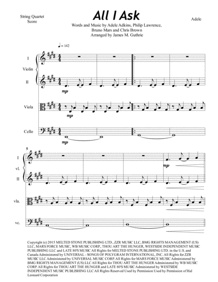 All I Ask (arr. James M. Guthrie, ASCAP)