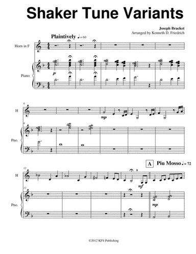 Shaker Tune Variants (arr. Kenneth D. Friedrich)