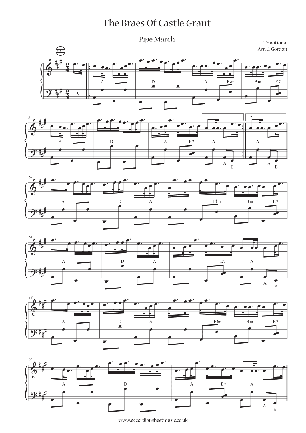 The Braes Of Castle Grant (arr. Julia Gordon)