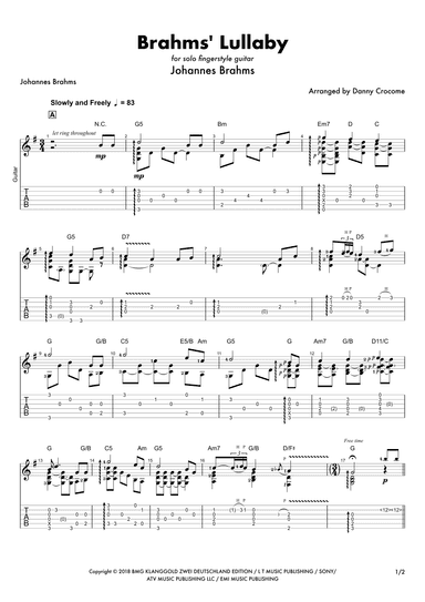 Brahms Lullaby (arr. Danny Crocome)