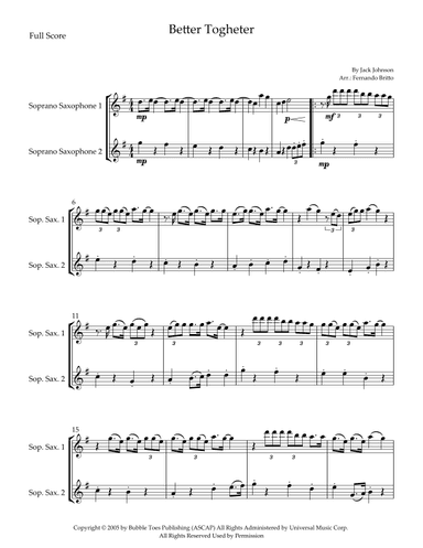 Better Together (arr. Fernando Britto)