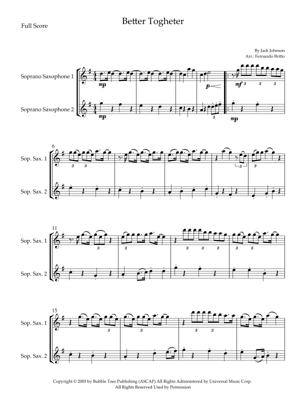 Better Together (arr. Fernando Britto)