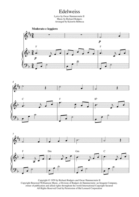 Edelweiss (arr. Kaiserin Rebecca)