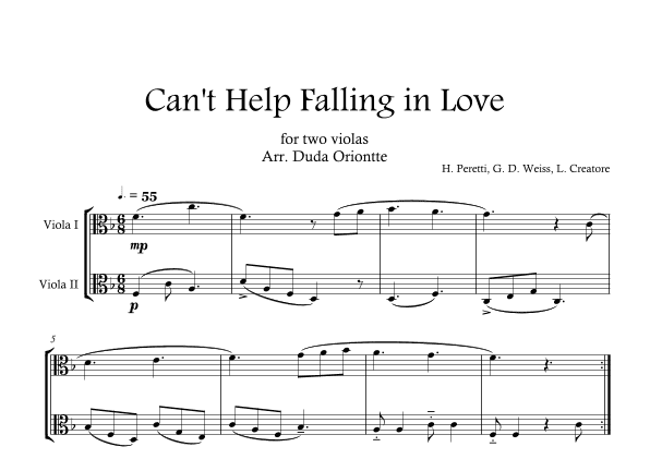 Can't Help Falling In Love (arr. Duda Oriontte)