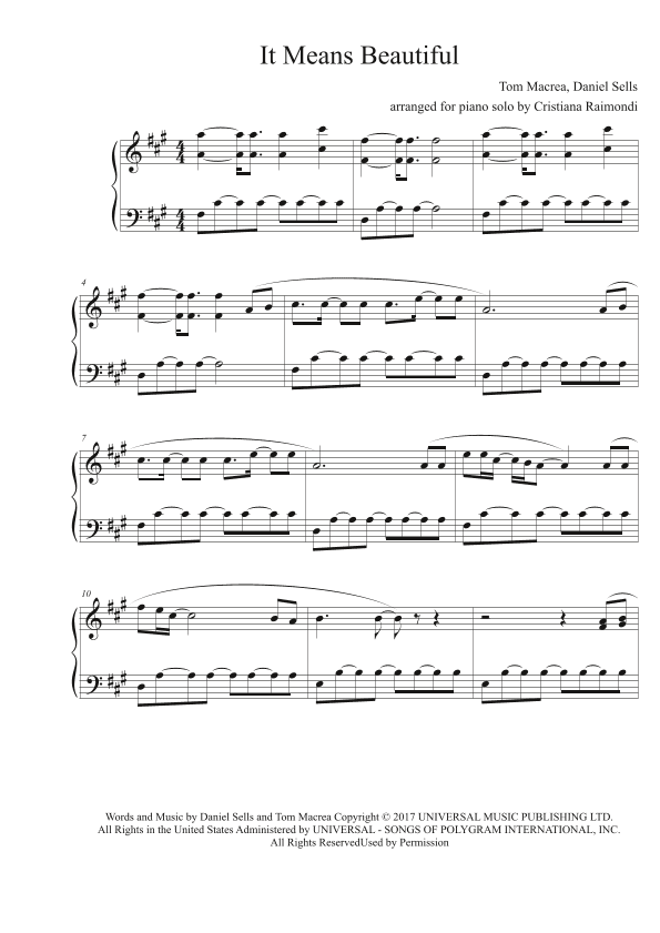 It Means Beautiful (arr. Cristiana Raimondi)