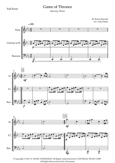 Game Of Thrones (arr. Fabio Britto)