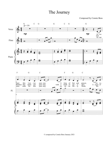 The Journey (Lenten) - solo flute (optional) and piano