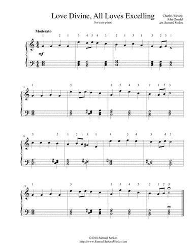 Love Divine, All Loves Excelling - for easy piano (arr. Samuel Stokes)