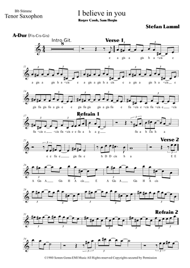 I Believe In You (arr. Stefan Lamml)