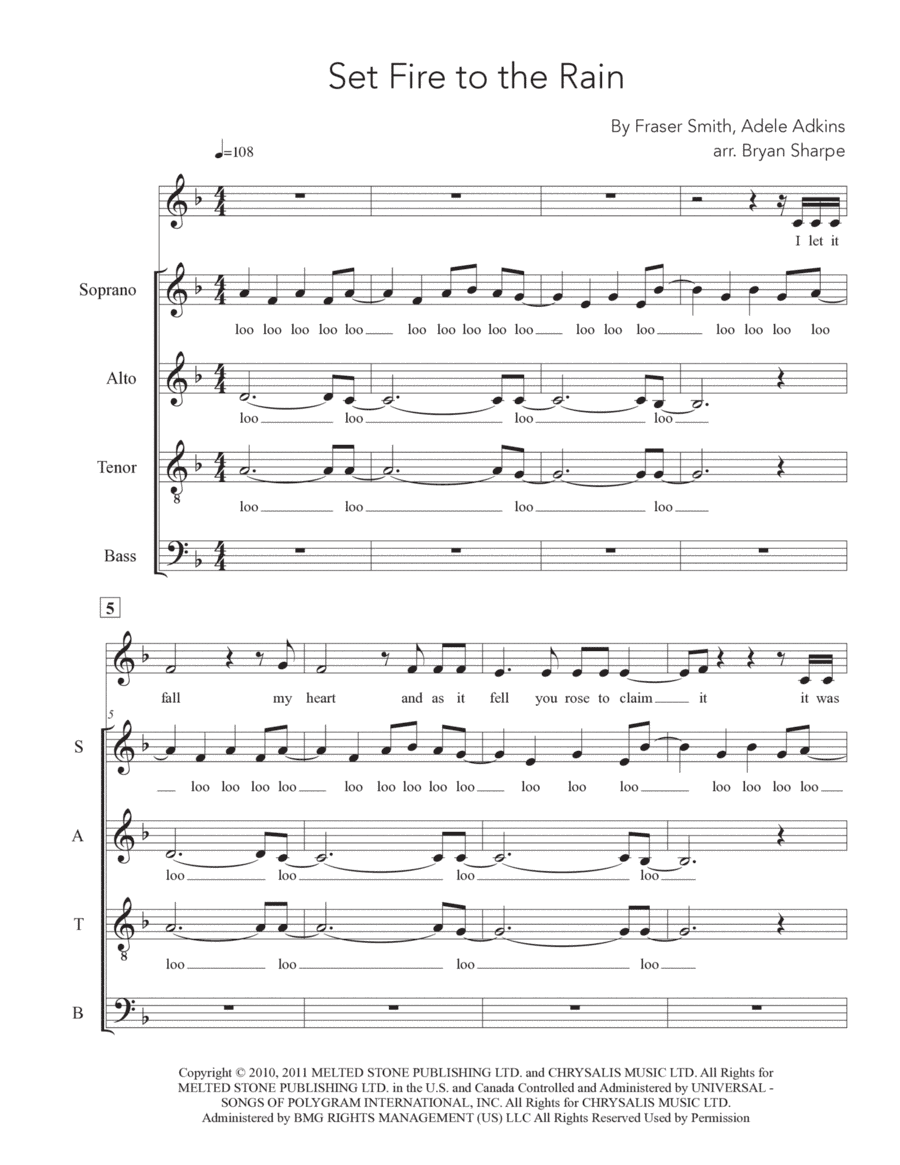 Set Fire To The Rain (arr. Bryan Sharpe)