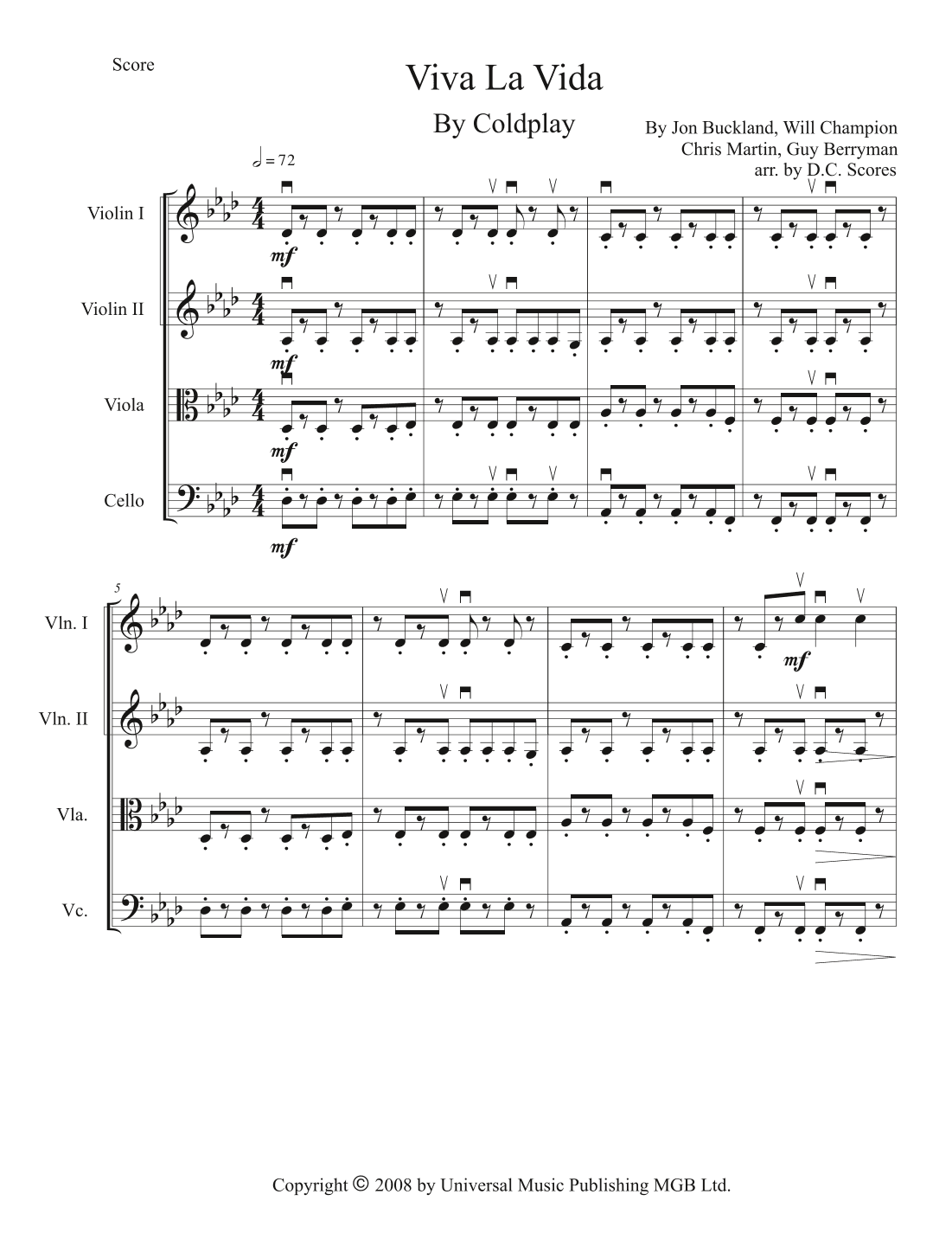 Viva La Vida (arr. D.C. Scores)