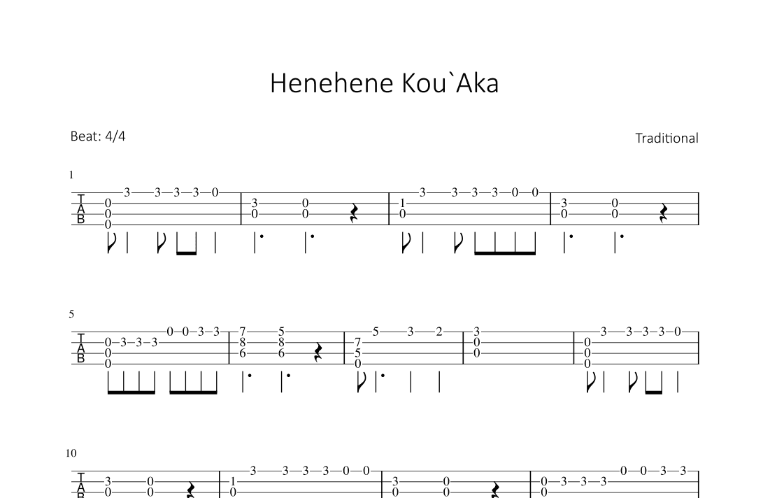 Henehene Kou`Aka (arr. Bettina Schipp)