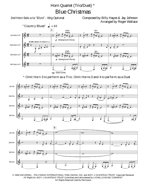 Blue Christmas (arr. Roger Wallace)