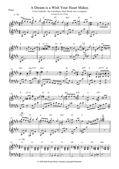 A Dream Is A Wish Your Heart Makes (arr. Alex Souza)
